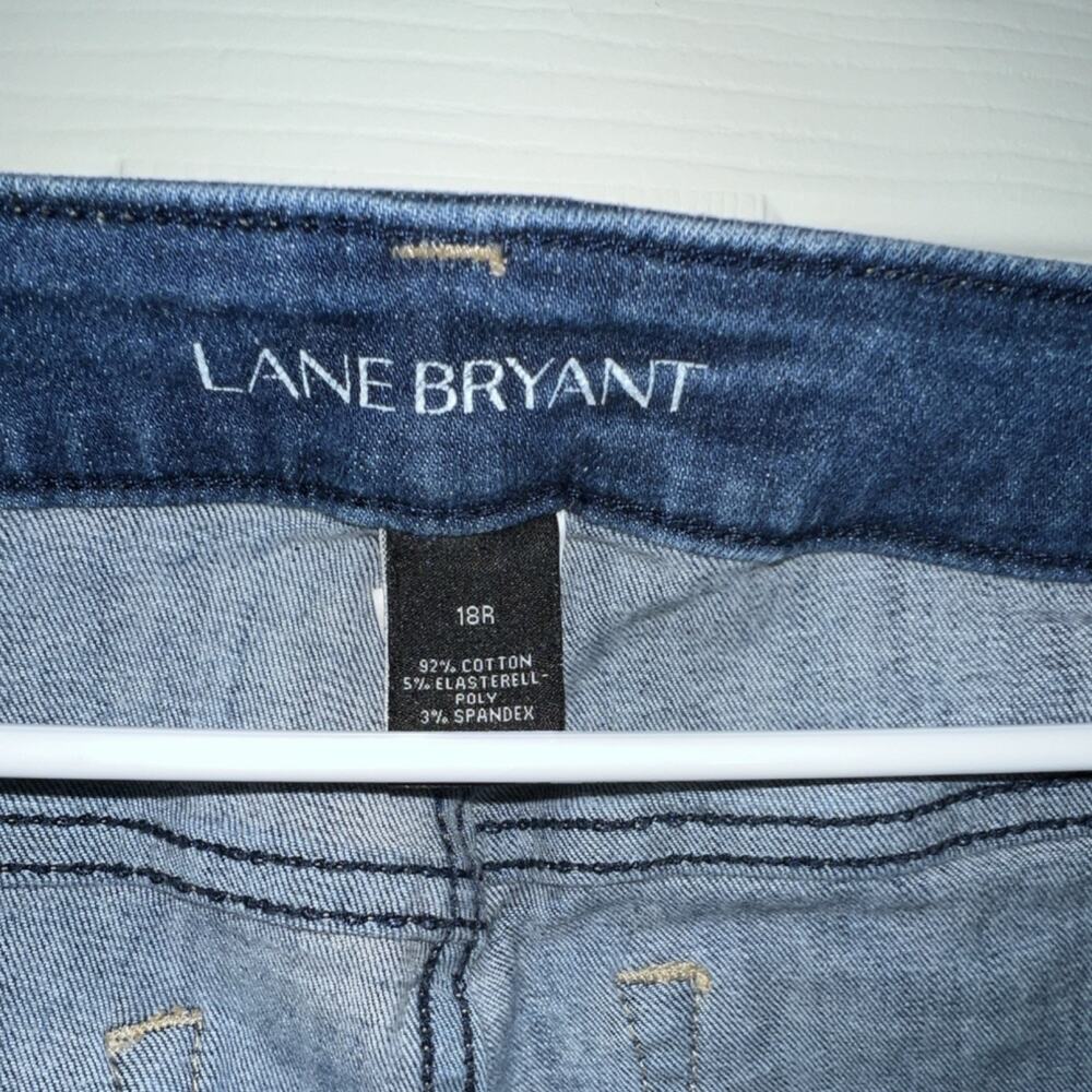 Lane Bryant Size 18 R Skinny Jeans Medium Wash Stretch Button Women's 5-Pocket
